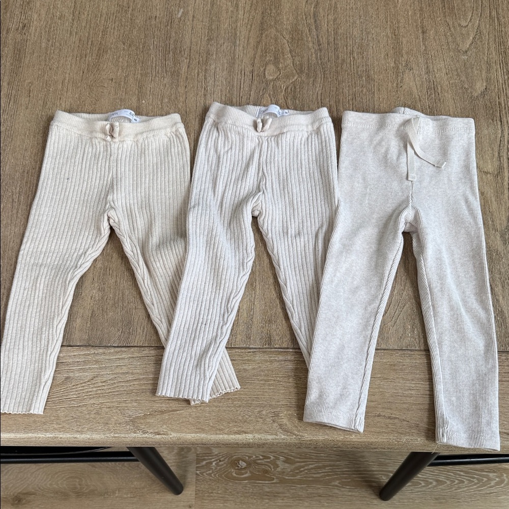 Zara Ribbed Kids Leggings Set of 3 size 2-3 Years